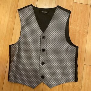Toddler Gray Patterned Vest with Black Accents